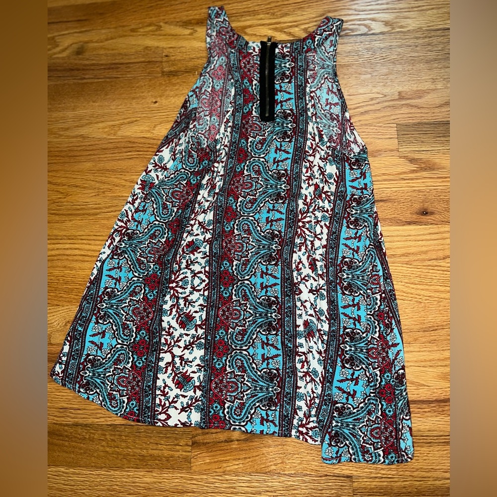 Pink Rose Paisley Blouse Tank Top with Zipper